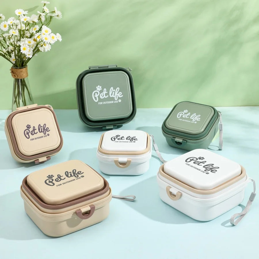 Double-decker Pet Travel Bowl