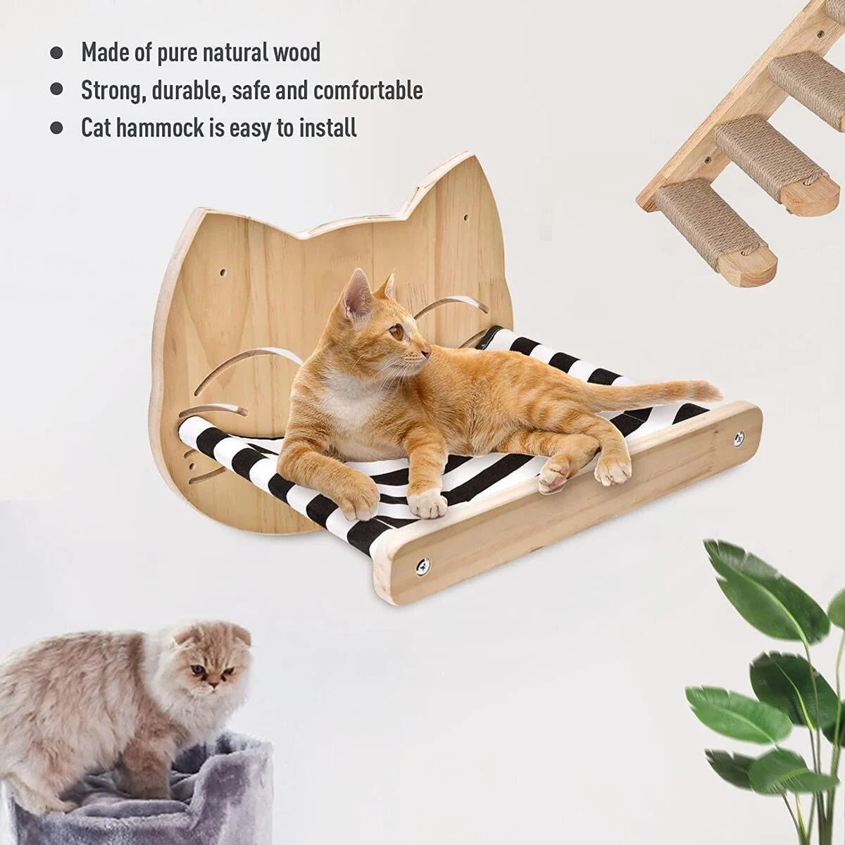 Cat Wall Mounted Furniture Wooden Hammock