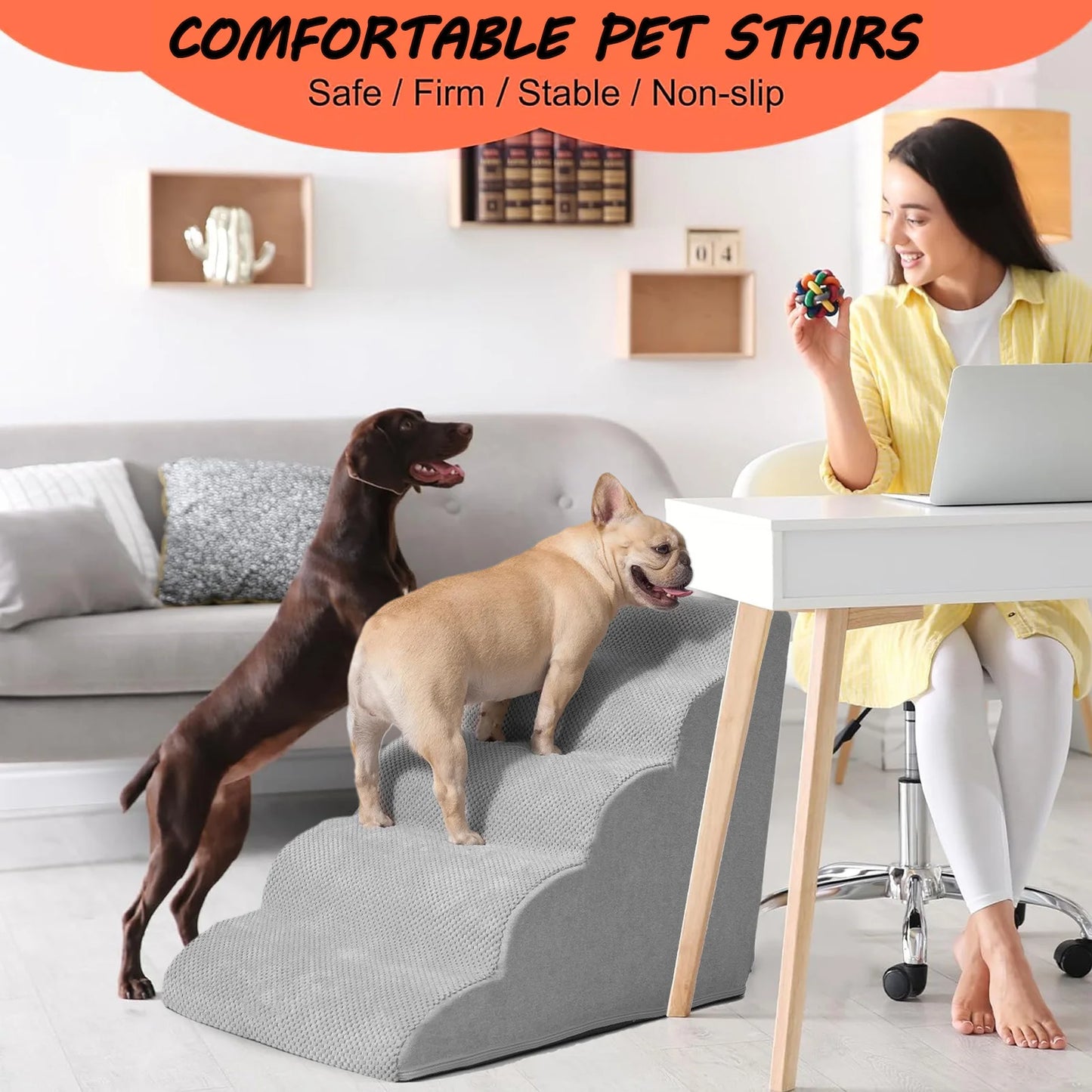 Dog Stairs for High Beds 5-Step